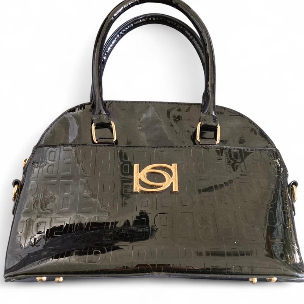 Black Patent Leather Hand Bag by Bebe